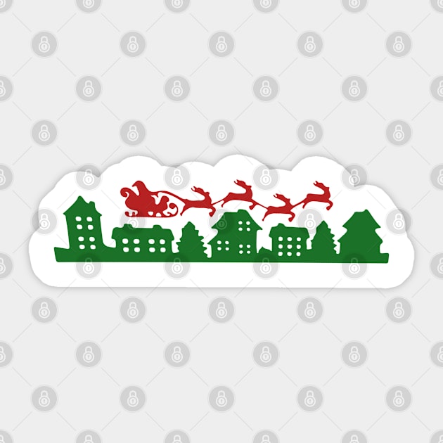 Santa In Sleigh Pyrex Print Sticker by theboonation8267